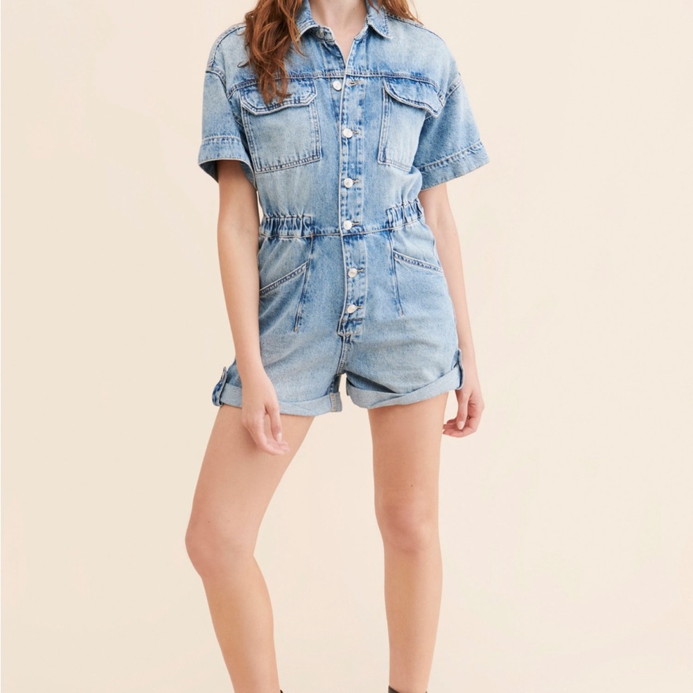 Free People Denim Shortall